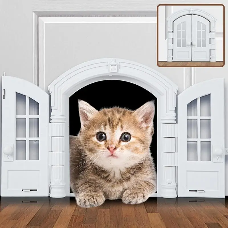 

Cat Door For Exterior Door New No-Flap Pet Door For French Cat Fits Exterior Door Laundry Room Bathroom Bedroom And Basement