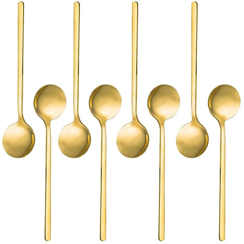8 Packs, Gold-Plated Stainless Steel Coffee Spoon, Mini Teaspoon for Coffee Sugar Dessert Cake Ice Cream
8 Packs, Gold-Plated Stainless Steel Coffee Spoon, Mini Teaspoon for Coffee Sugar Dessert Cake Ice Cream