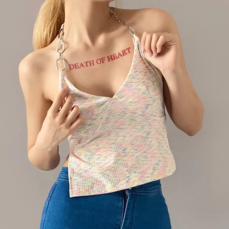 Y2K Aesthetics Multicolor Stripe Sexy Crop Top Backless Chain Halter Tops Fashion V-neck Streetwear Camis Tank Tops 2021 Summer
Y2K Aesthetics Multicolor Stripe Sexy Crop Top Backless Chain Halter Tops Fashion V-neck Streetwear Camis Tank Tops 2021 Summer