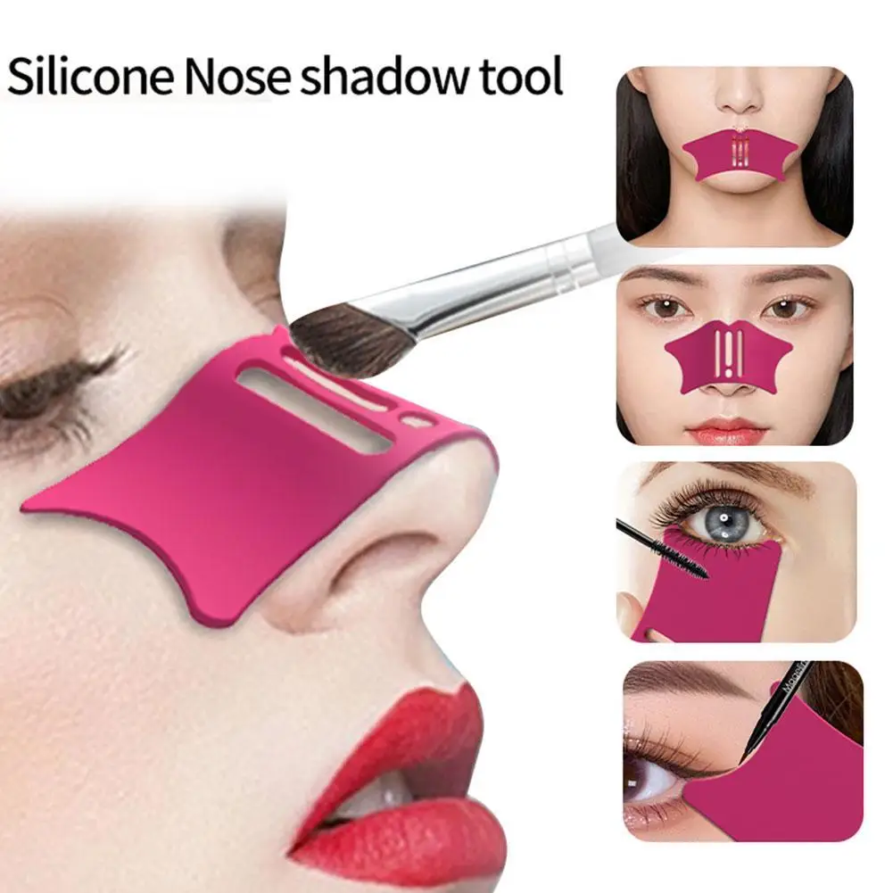 

Silicone Nose Contour Tool Eyeliner Stencils Drawing Template Shaping Eyeshadow Mascara Guard Aids Beginner Makeup Tool