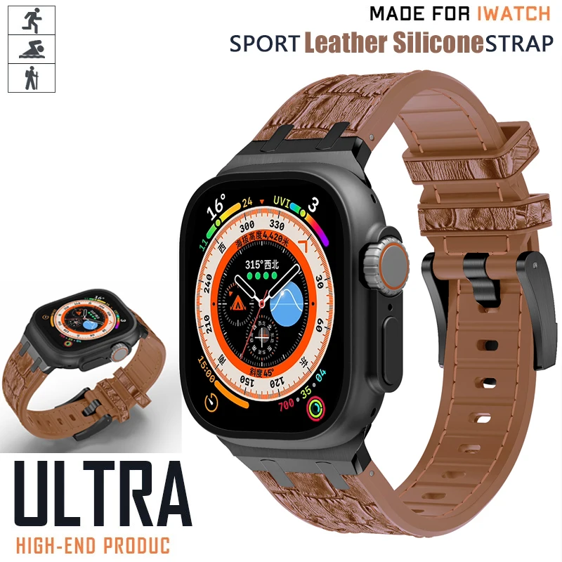 Silicone Strap For Apple Watch Band 44mm 42mm 40mm 38mm 41mm 45mm 49mm Imitation Crocodile Skin Bracelet iwatch 5 6 SE 7 8 Ultra
Silicone Strap For Apple Watch Band 44mm 42mm 40mm 38mm 41mm 45mm 49mm Imitation Crocodile Skin Bracelet iwatch 5 6 SE 7 8 Ultra