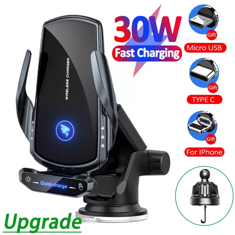 30W Fast Qi Car Wireless Charger for iPhone 13 12 Pro Max USB Fast Charging Phone Holder Mount
30W Fast Qi Car Wireless Charger for iPhone 13 12 Pro Max USB Fast Charging Phone Holder Mount