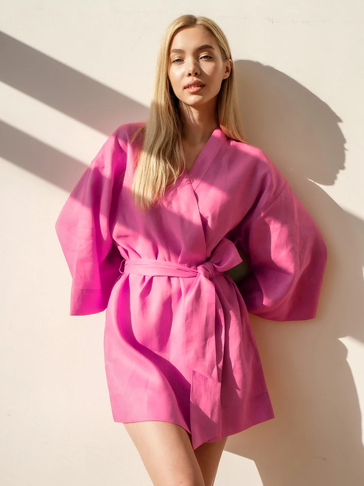 Hiloc 100% Cotton Sleepwear 2022 New Women's Dressing Gown Pink Mini Sexy Night Dress Women Robes Long Sleeves Bathrobe Female
Hiloc 100% Cotton Sleepwear 2022 New Women's Dressing Gown Pink Mini Sexy Night Dress Women Robes Long Sleeves Bathrobe Female