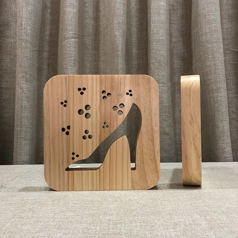 High Heeled Shoes3D LED Wooden Night Light Hollow Table Lamp USB Power Desk Lights For Lady Woman Gift
High Heeled Shoes3D LED Wooden Night Light Hollow Table Lamp USB Power Desk Lights For Lady Woman Gift