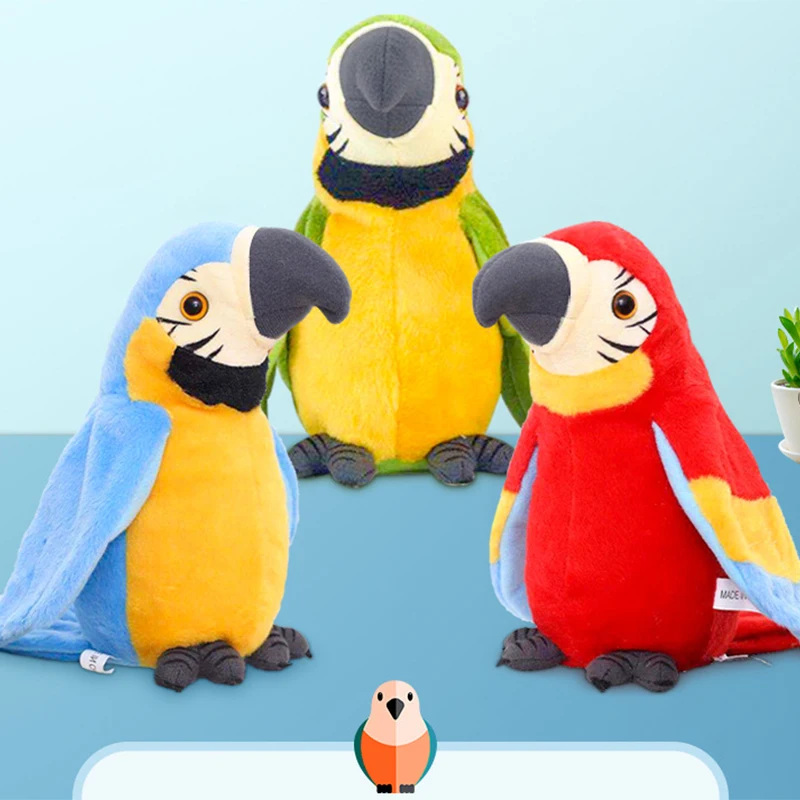 

Talking Parrot Stuffed Plush Toy Simulation Electric Plush Toy Learn To Talk and Dance Parent-child Interactive Plush Doll Toy