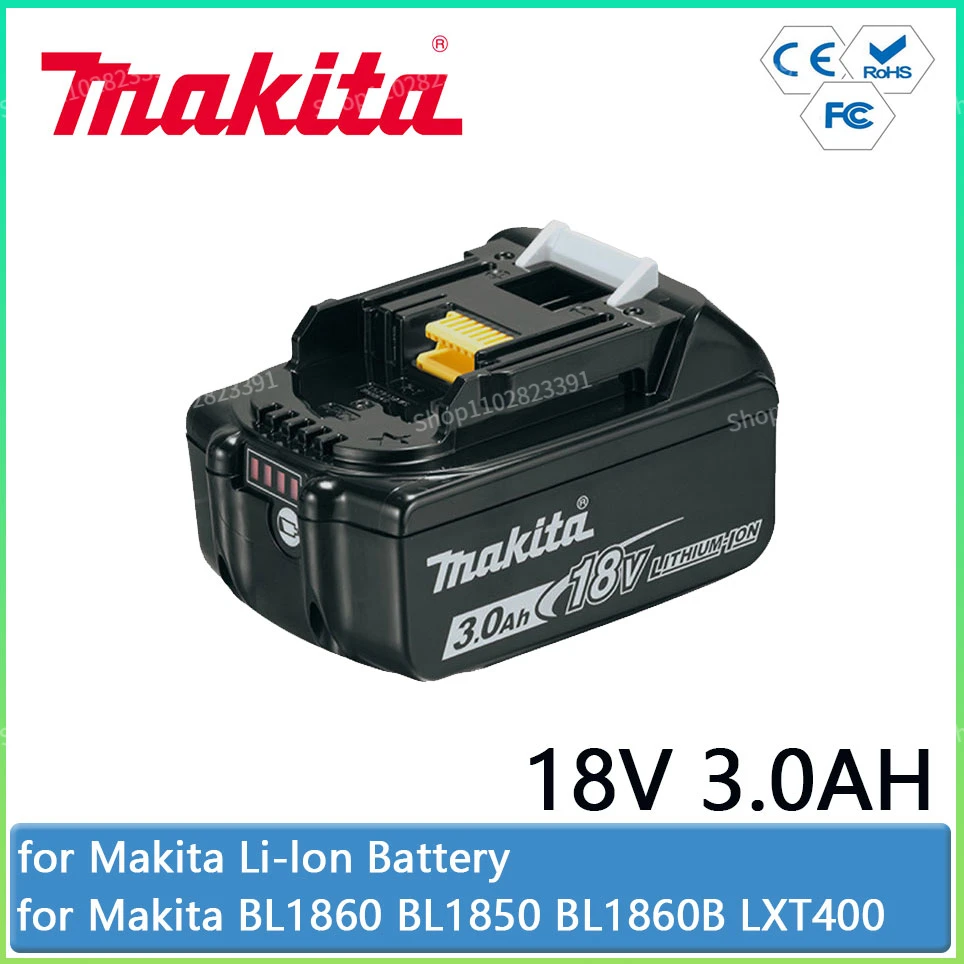 Original Makita 18V 3.0Ah Rechargeable Power Tools Battery with LED Li-ion Replacement LXT BL1860B BL1860 BL1850 BL1840
Original Makita 18V 3.0Ah Rechargeable Power Tools Battery with LED Li-ion Replacement LXT BL1860B BL1860 BL1850 BL1840