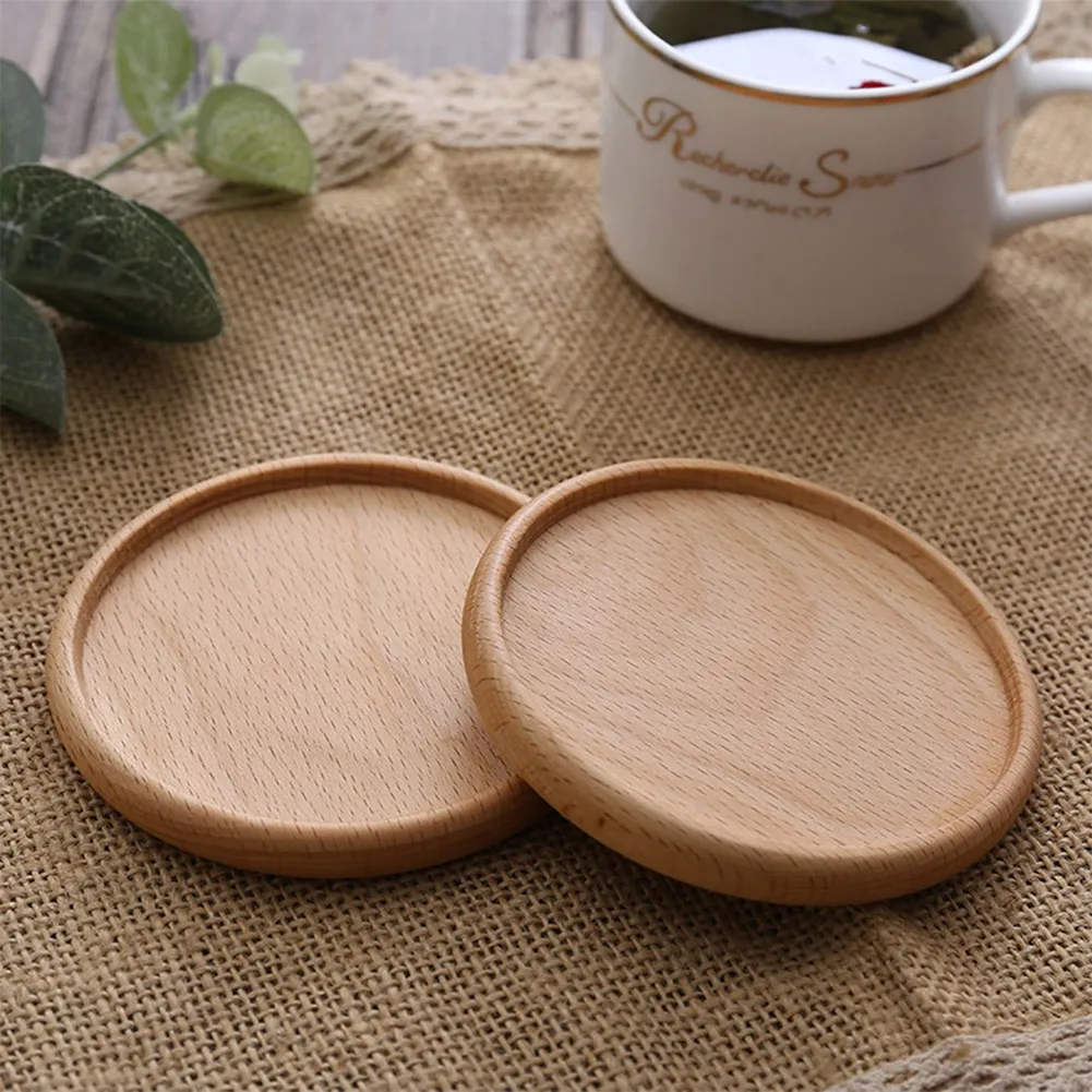 

1pc Wooden Coaster Cup Placemat Black Walnut Wood Coaster Round Heat Insulation Coffee Tea Cup Pad Table Decoration 8.8*8.8cm