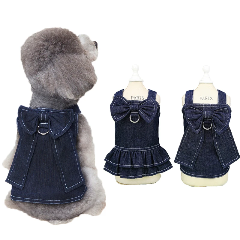 INS Style Dogs Cat Clothes Pet Jean T-Shirt Bow Tie Dog Dress With Traction D-Ring For Small Dogs Harness Clothing Pet Apparel
INS Style Dogs Cat Clothes Pet Jean T-Shirt Bow Tie Dog Dress With Traction D-Ring For Small Dogs Harness Clothing Pet Apparel