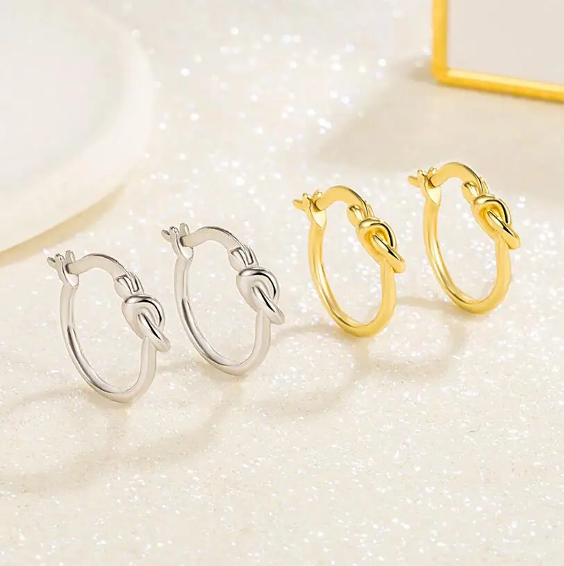 

925 Sterling Silver Simple Exaggerated 18k Gold Plated Hoop Earrings for Women Fine Circle Huggies Jewelry Accessories MEJ524