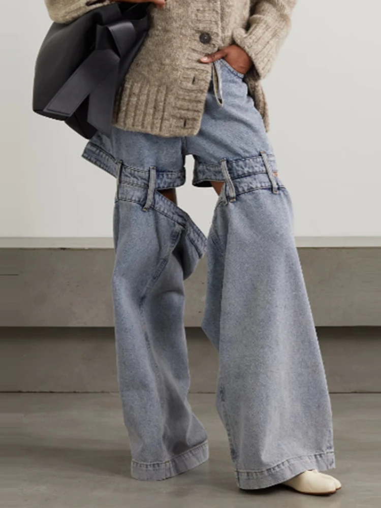 2023 Fall New Niche Wind Personality Splicing Design Sense After Dew Leg Trend Super Loose Wide-Leg Jeans Female
2023 Fall New Niche Wind Personality Splicing Design Sense After Dew Leg Trend Super Loose Wide-Leg Jeans Female