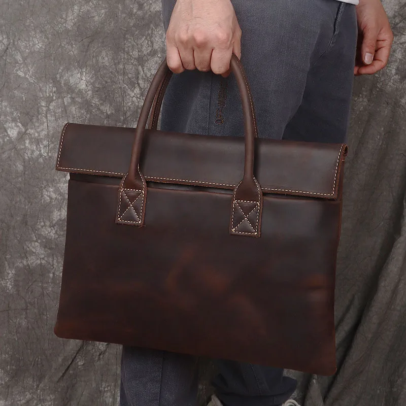 AETOO Crazy Horse skin men's handbag Leather men's bag 15 "computer Baotou layer cowhide retro casual tote bag
AETOO Crazy Horse skin men's handbag Leather men's bag 15 "computer Baotou layer cowhide retro casual tote bag