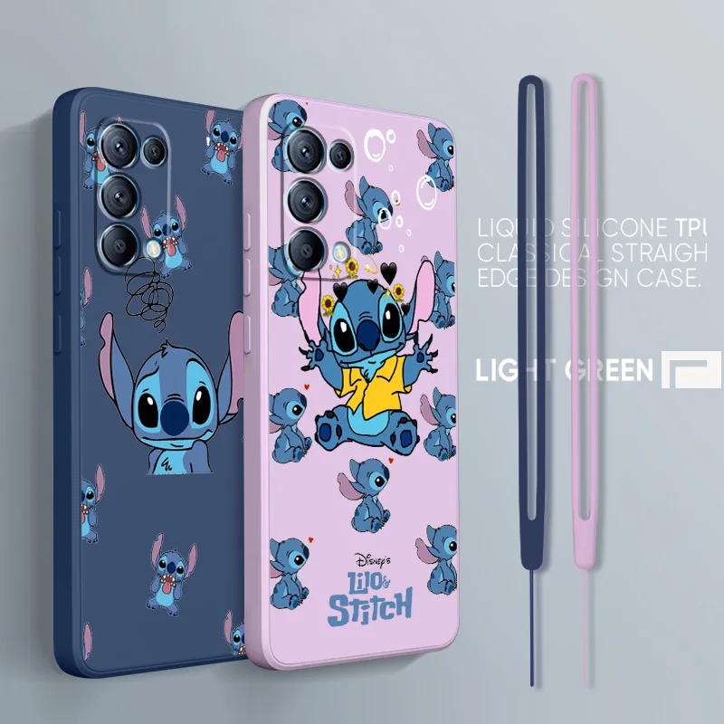 

Cool Disney Stitch For OPPO Find F21 X6 X5 Pro X3 Pro X2 Neo 7Z 6 5 4Z 2Z SE Lite Pro 4G 5G Liquid Rope Phone Case