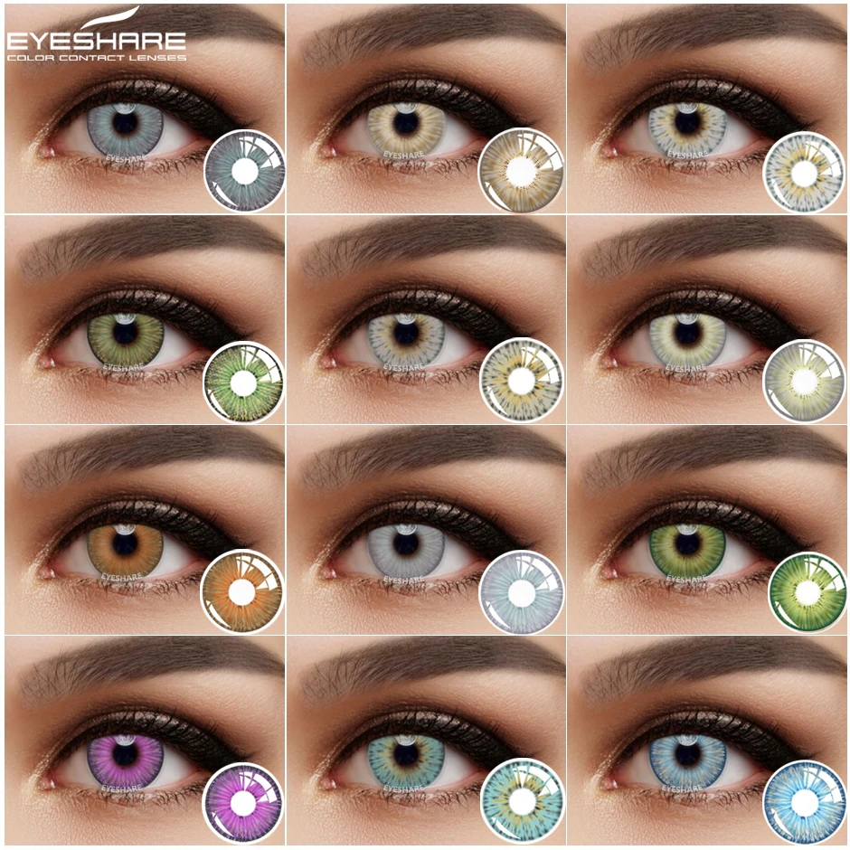Цветные контактные линзы EYESHARE Нью-Йорка для глаз повседневного использования