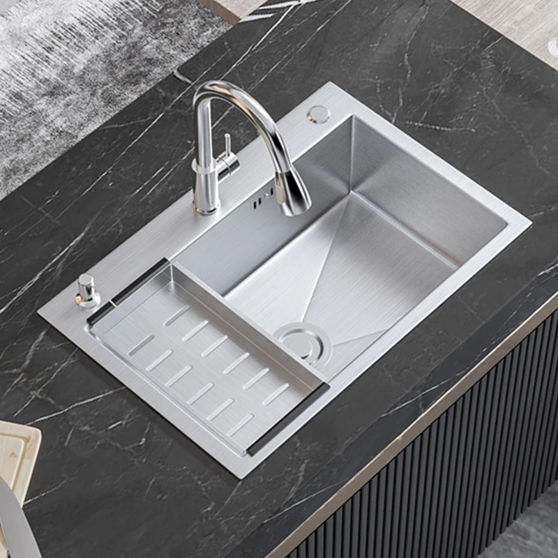 304 Stainless Steel Kitchen Sink Topmount Or Undermount Single Bowl Wash Basin For Home Fixture With Drainage Accessories
304 Stainless Steel Kitchen Sink Topmount Or Undermount Single Bowl Wash Basin For Home Fixture With Drainage Accessories