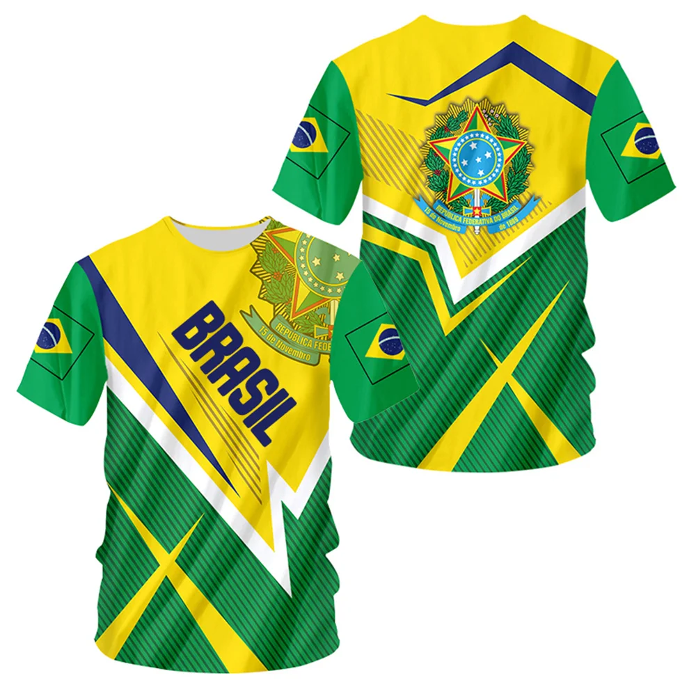 Men's T-Shirt Brasil National Emblem Printed O Neck Short Sleeve Fashion Cool Streetwear Large Size Loose Tee Shirt Customize
Men's T-Shirt Brasil National Emblem Printed O Neck Short Sleeve Fashion Cool Streetwear Large Size Loose Tee Shirt Customize