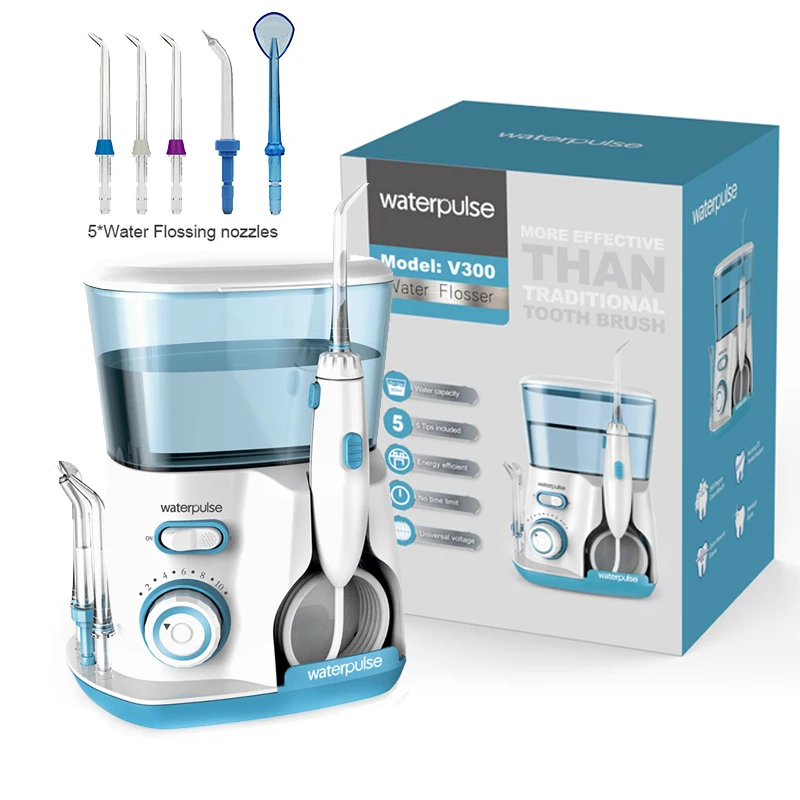 10 levels Oral Water Dental Flosser Irrigator, 20-120PSI V300G Water pick + 5 Nozzles, 800ml Oral Hygiene tools for tooth clean 
10 levels Oral Water Dental Flosser Irrigator, 20-120PSI V300G Water pick + 5 Nozzles, 800ml Oral Hygiene tools for tooth clean