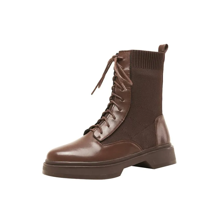 The cowboy wind Martin Boots Genuine leather women boots Round toe Lace-up Cross Straps Walking style shoes for women
The cowboy wind Martin Boots Genuine leather women boots Round toe Lace-up Cross Straps Walking style shoes for women