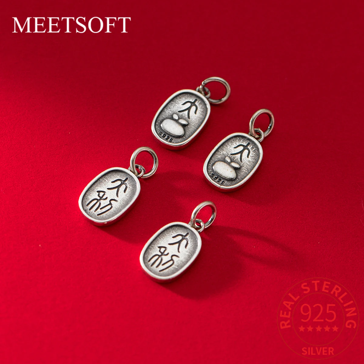 MEETSOFT Vintage 925 Sterling Silver Good Luck Pictogram Printing Oval Pendant Charms of DIY Handmade Making Supplies Bracelet
MEETSOFT Vintage 925 Sterling Silver Good Luck Pictogram Printing Oval Pendant Charms of DIY Handmade Making Supplies Bracelet