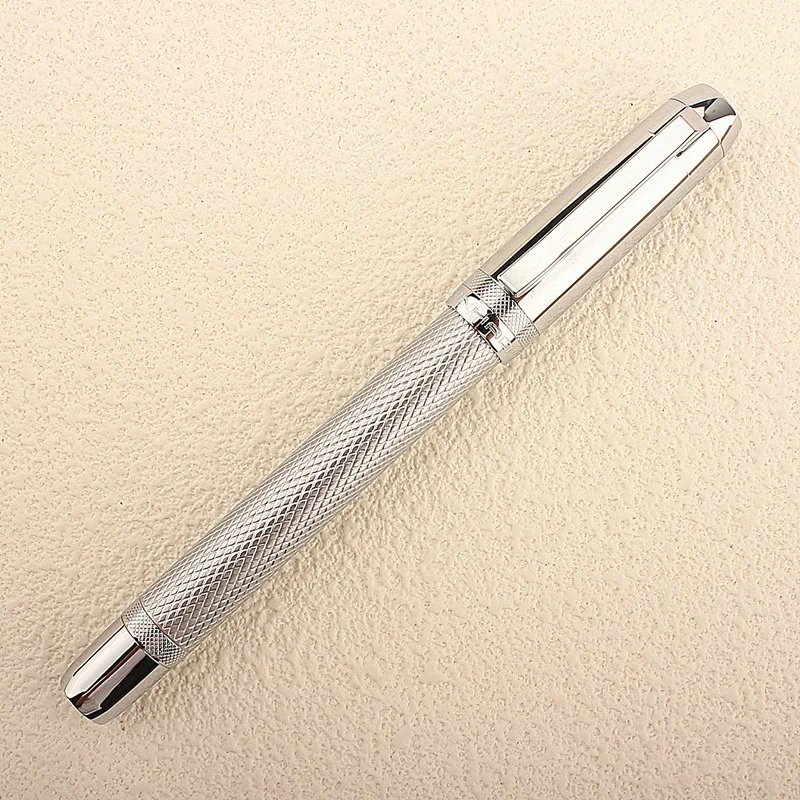 

Jinhao 92 Silver Metal Fountain Pen Iridium EF/F/Bent Nib with Clip Beautiful Texture Excellent Business Office Gift Ink Pen