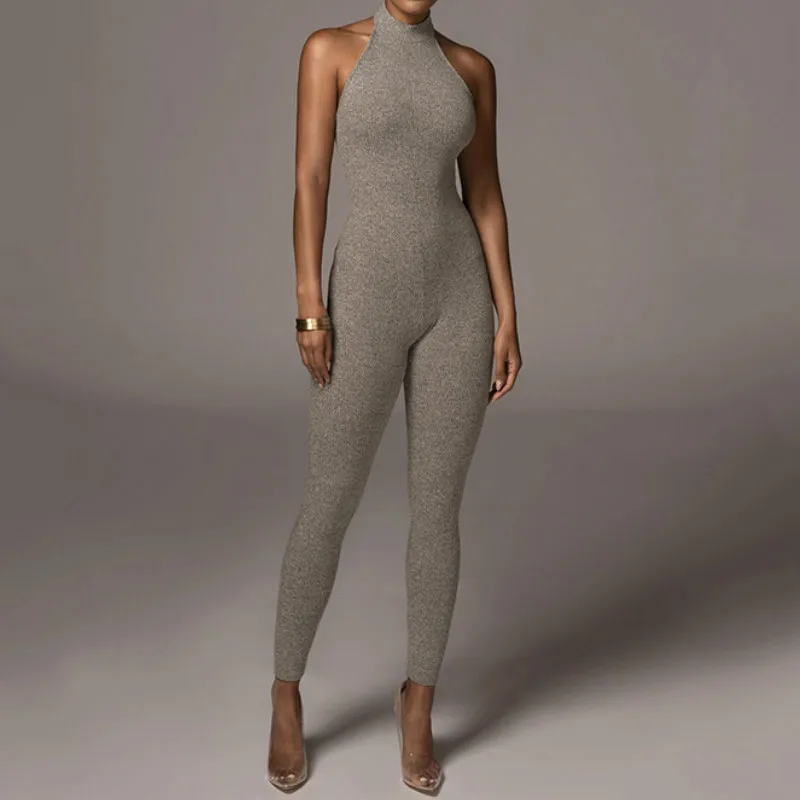 Bodycon Orange Ropmers Backless Jumpsuit Evening Clubwear Outfits Ribbed Knit Halter Sexy Women 2021 Sleeveless Jumpsuits G2275 
Bodycon Orange Ropmers Backless Jumpsuit Evening Clubwear Outfits Ribbed Knit Halter Sexy Women 2021 Sleeveless Jumpsuits G2275