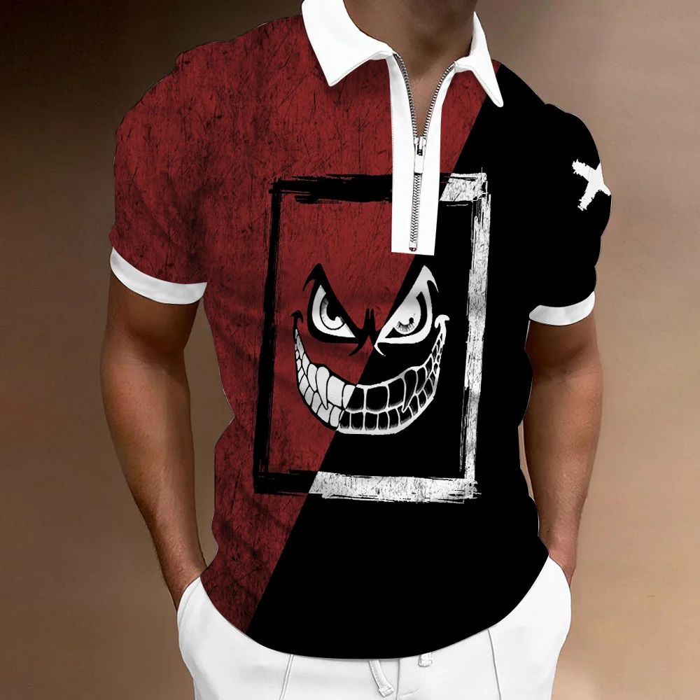 2022Summer New Men's Devil Series Pattern 3D Printed T-Shirt POLO Shirt Fashion Street Cool Short Sleeve Top Zipper Lapel Shirt
2022Summer New Men's Devil Series Pattern 3D Printed T-Shirt POLO Shirt Fashion Street Cool Short Sleeve Top Zipper Lapel Shirt
