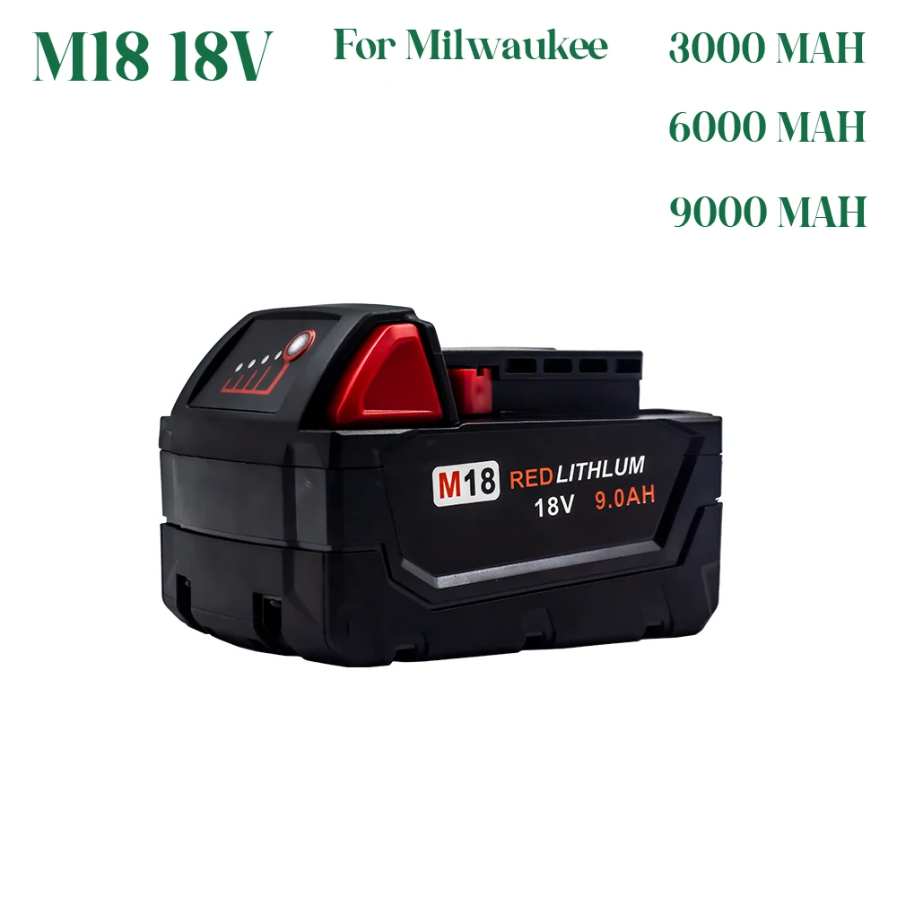 Rechargeable batteries For milwaukee M18 18V 9.0/6.0/3.0Ah Battery Replacement 48-11-1815 48-11-1850
Rechargeable batteries For milwaukee M18 18V 9.0/6.0/3.0Ah Battery Replacement 48-11-1815 48-11-1850