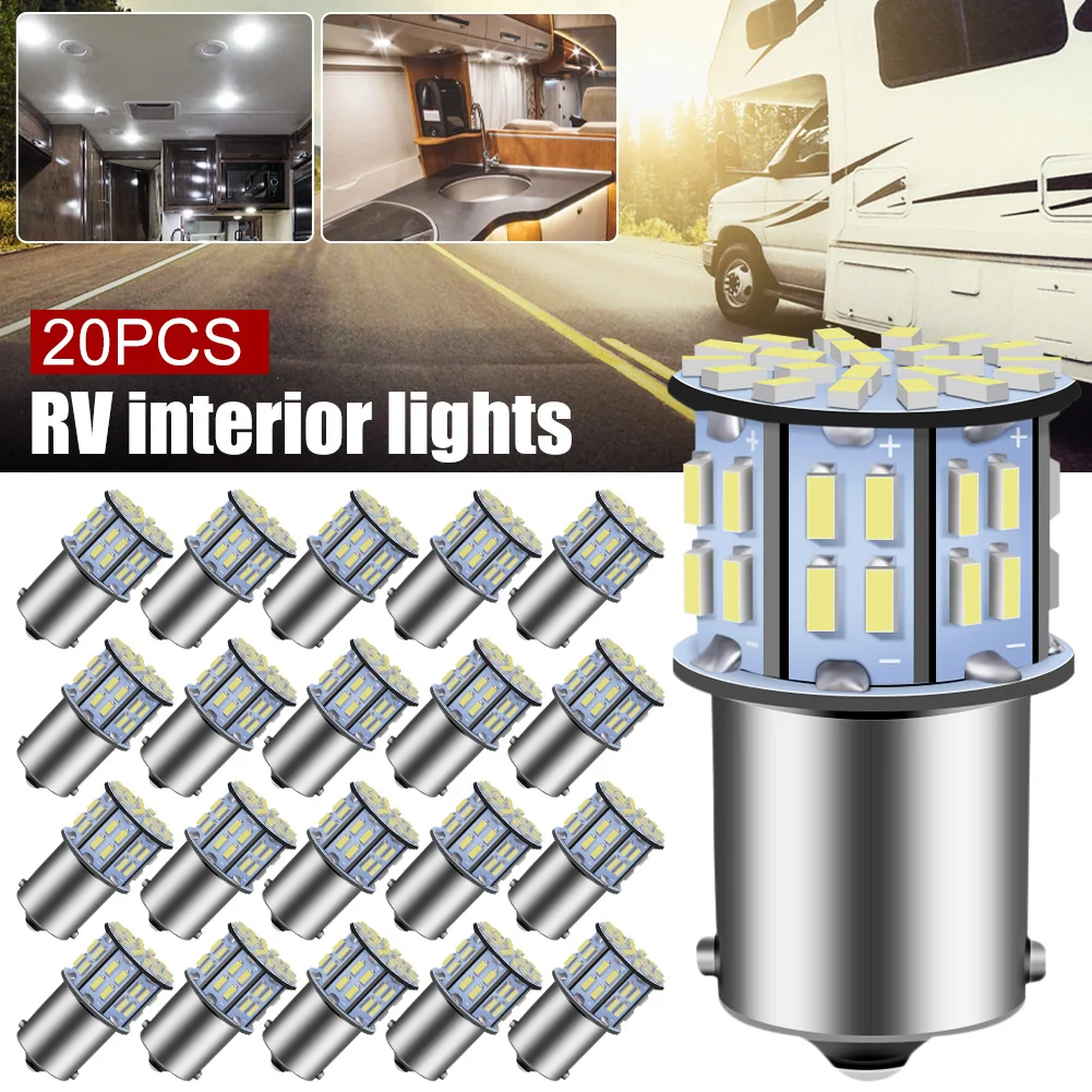 20Pcs 1156 1141 1003 7506 BA15S LED Bulb White Super Bright 3014 50-SMD LED Replacement 12V Trailer Boat Trunk Interior Light
20Pcs 1156 1141 1003 7506 BA15S LED Bulb White Super Bright 3014 50-SMD LED Replacement 12V Trailer Boat Trunk Interior Light