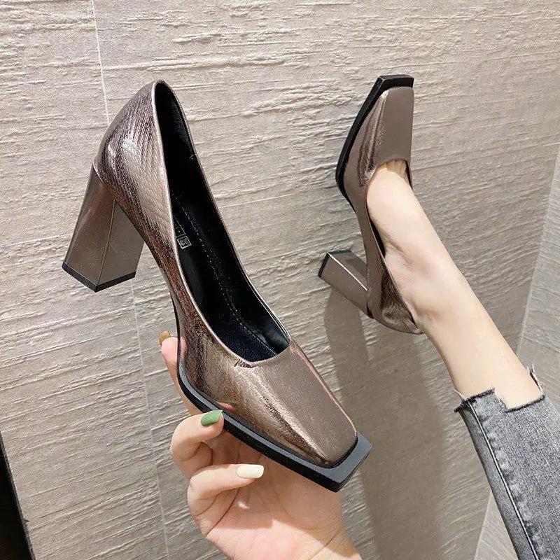 Designer Shoes Women Shallow Silver High Heels Temperament Ladies Shoes Sexy Square Toe Thick Heel Female Shoes 2023 Spring New
Designer Shoes Women Shallow Silver High Heels Temperament Ladies Shoes Sexy Square Toe Thick Heel Female Shoes 2023 Spring New