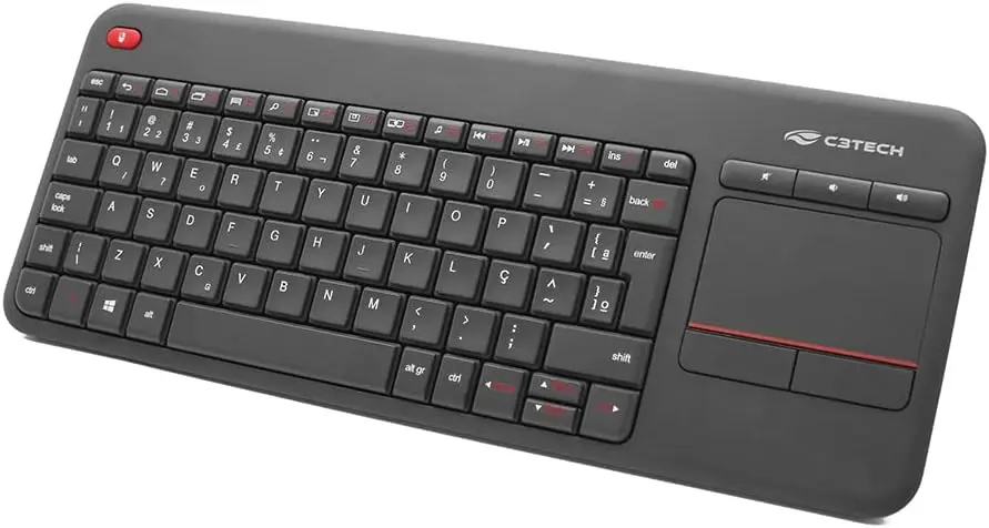 

Touchpad sem fio K-WT200BK Preto Layout ABNT2 Anti-Respingo teclado mecânico gamer