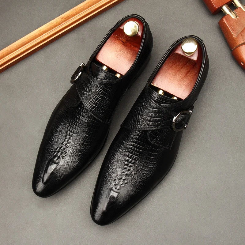 Monk Strap Loafer Shoes For Men Genuine Leather Black Brown Slip On Men's Dress Shoes Crocodile Pattern Oxford Luxury Man Shoe
Monk Strap Loafer Shoes For Men Genuine Leather Black Brown Slip On Men's Dress Shoes Crocodile Pattern Oxford Luxury Man Shoe
