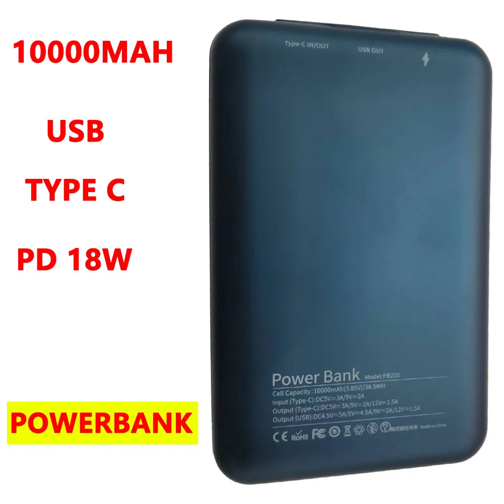 

10000mAh Powerbank External Battery PowerBank 18W Quick Charge Power bank with Dual USB Output Type C