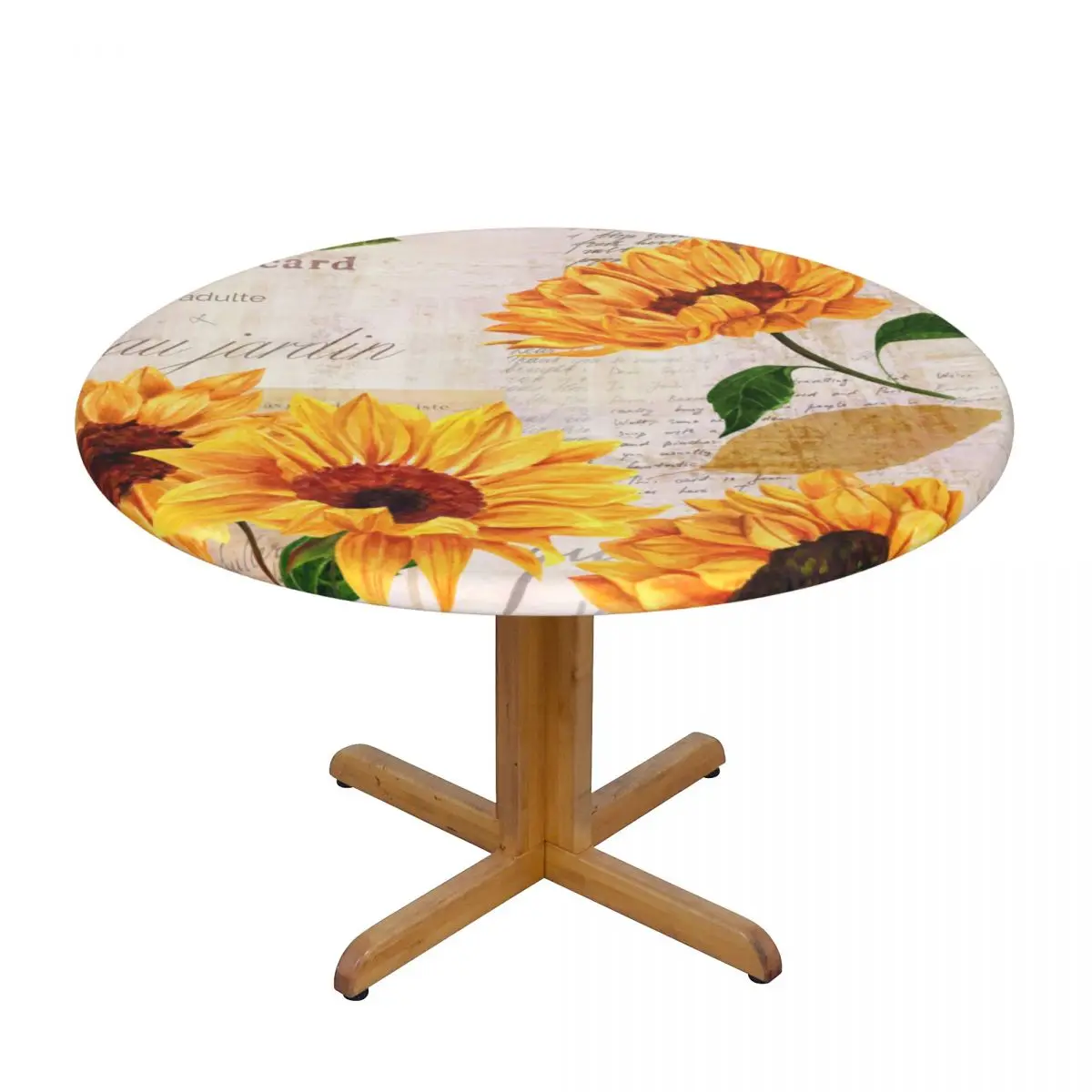 Vintage Sunflowers On Old Letters Newspaper Waterproof Polyester Round Tablecloth Catering Fitted Table Cover with Elastic Edged
Vintage Sunflowers On Old Letters Newspaper Waterproof Polyester Round Tablecloth Catering Fitted Table Cover with Elastic Edged