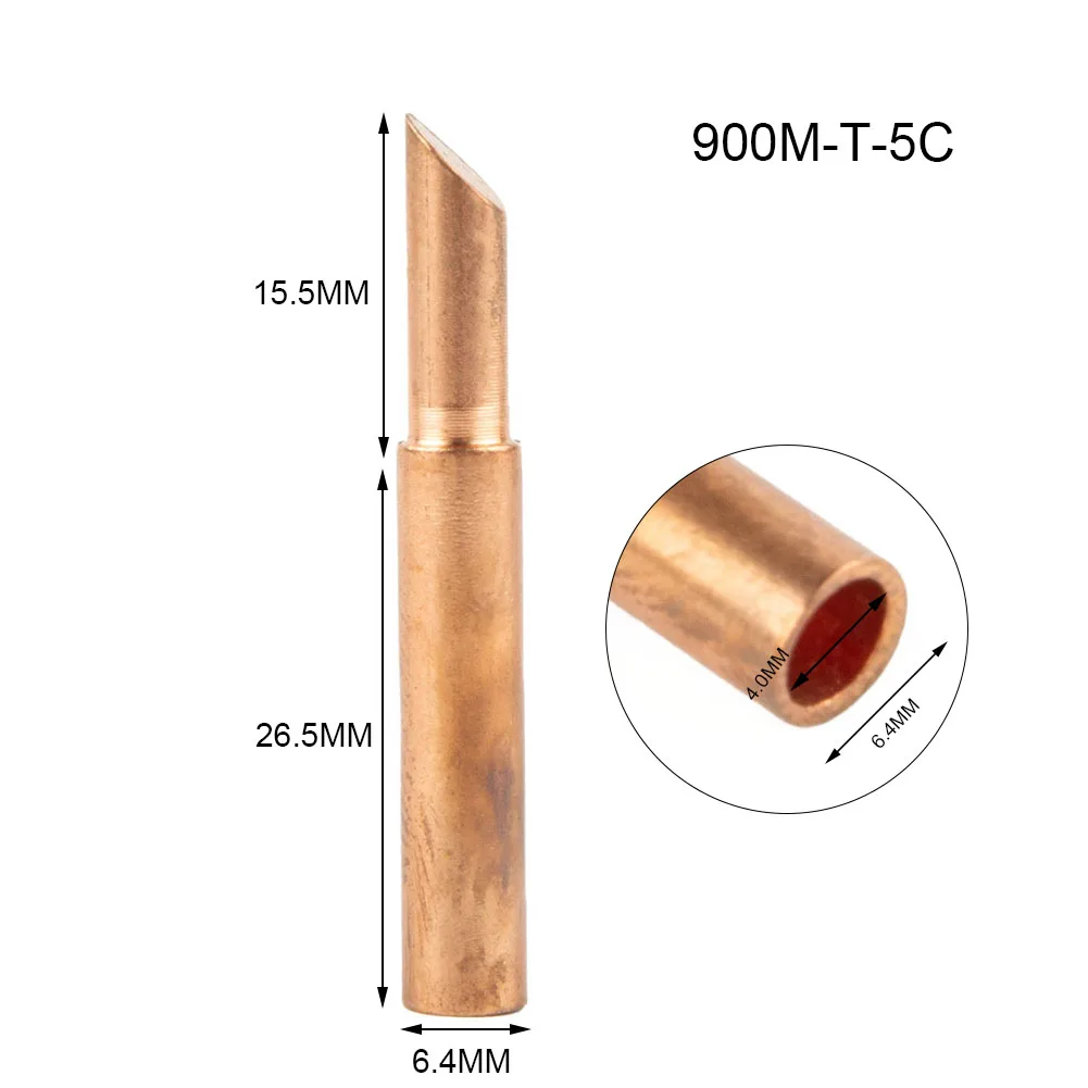 5pcs Soldering Iron Head 900M-T-5C Soldering Iron Pure Copper Lead-free Non-plating Easy To Tin And Antimagnetism C Type
5pcs Soldering Iron Head 900M-T-5C Soldering Iron Pure Copper Lead-free Non-plating Easy To Tin And Antimagnetism C Type