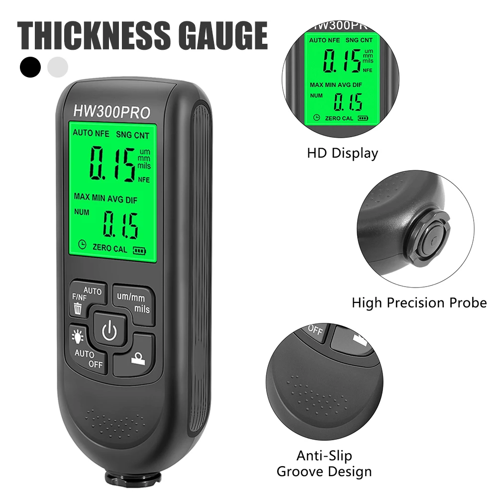 HW-300PRO Digital Car Coating Paint Thickness Gauge Backlight LCD Film Thickness Meter Car Paint Tester
HW-300PRO Digital Car Coating Paint Thickness Gauge Backlight LCD Film Thickness Meter Car Paint Tester