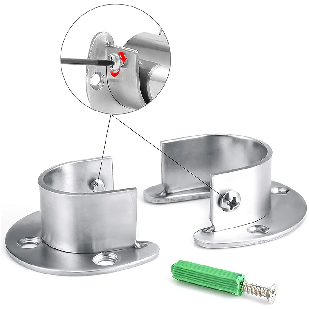 2Pcs Flange Rod Holder Stainless Steel Closet Rod Bracket End Supports Sockets For Wardrobe Window Treatment Hardware
2Pcs Flange Rod Holder Stainless Steel Closet Rod Bracket End Supports Sockets For Wardrobe Window Treatment Hardware