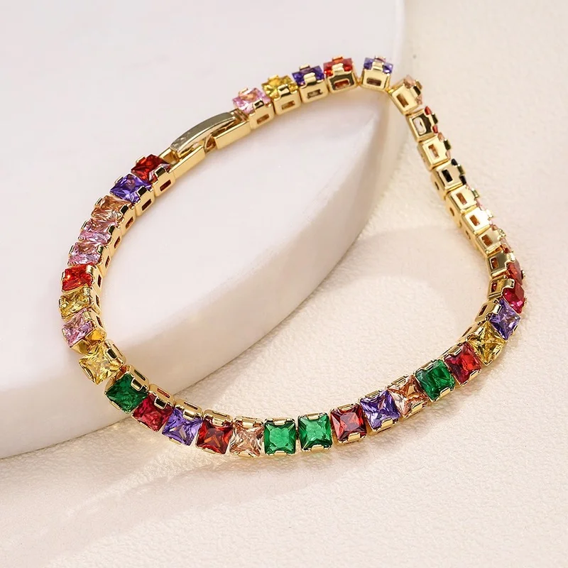 New Fashion Exquisite Multicolor Geometry Zircon Tennis Bracelet Chain for Women Friendship Bracelets Wedding Party Jewelry Gift
New Fashion Exquisite Multicolor Geometry Zircon Tennis Bracelet Chain for Women Friendship Bracelets Wedding Party Jewelry Gift