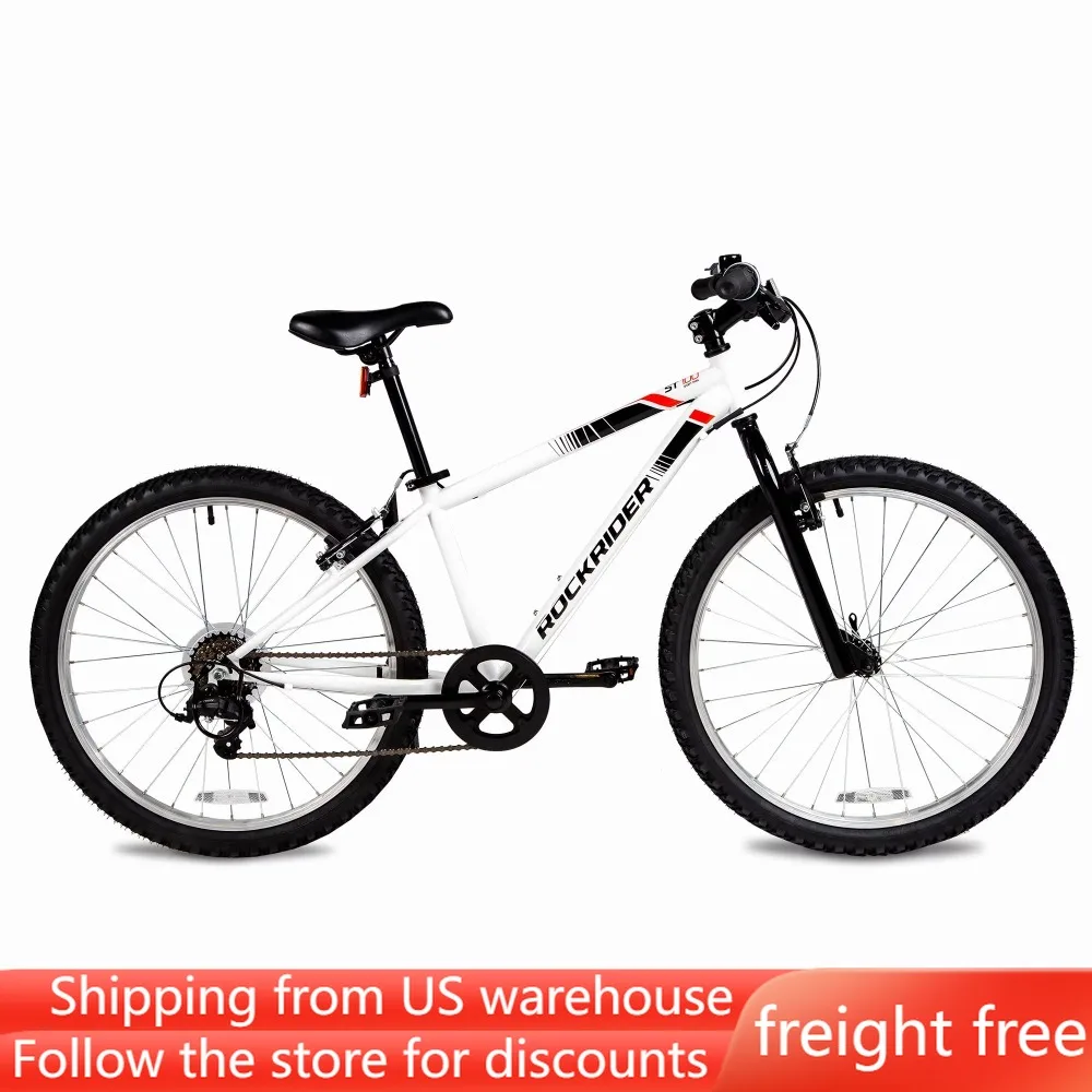 

24" Kids Mountain Bike Bicycle 4'5" to 4'11" Mtb White Freight Free Road Cycling Sports Entertainment