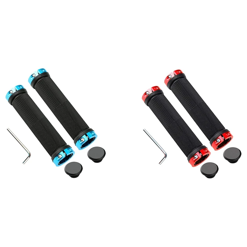 Bike Handle Grips, Aluminium Double Lock Bicycle Grips, Mountain Bike Handlebar Rubber Bicycle Handle Protector
Bike Handle Grips, Aluminium Double Lock Bicycle Grips, Mountain Bike Handlebar Rubber Bicycle Handle Protector