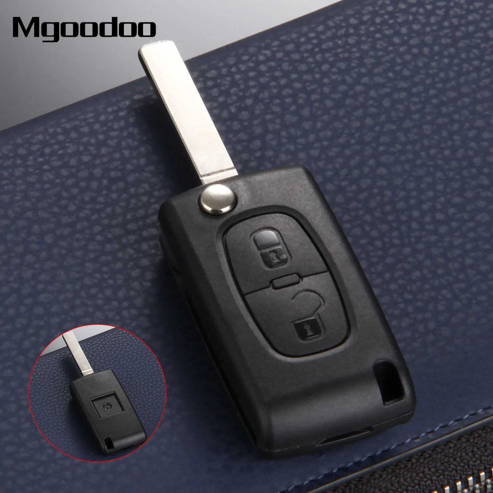

Mgoodoo 2 Buttons Flip Folding Remote Car Key Shell Case Cover For Citroen C2 C3 C5 Blank Blade Replacement Key Entry Fob