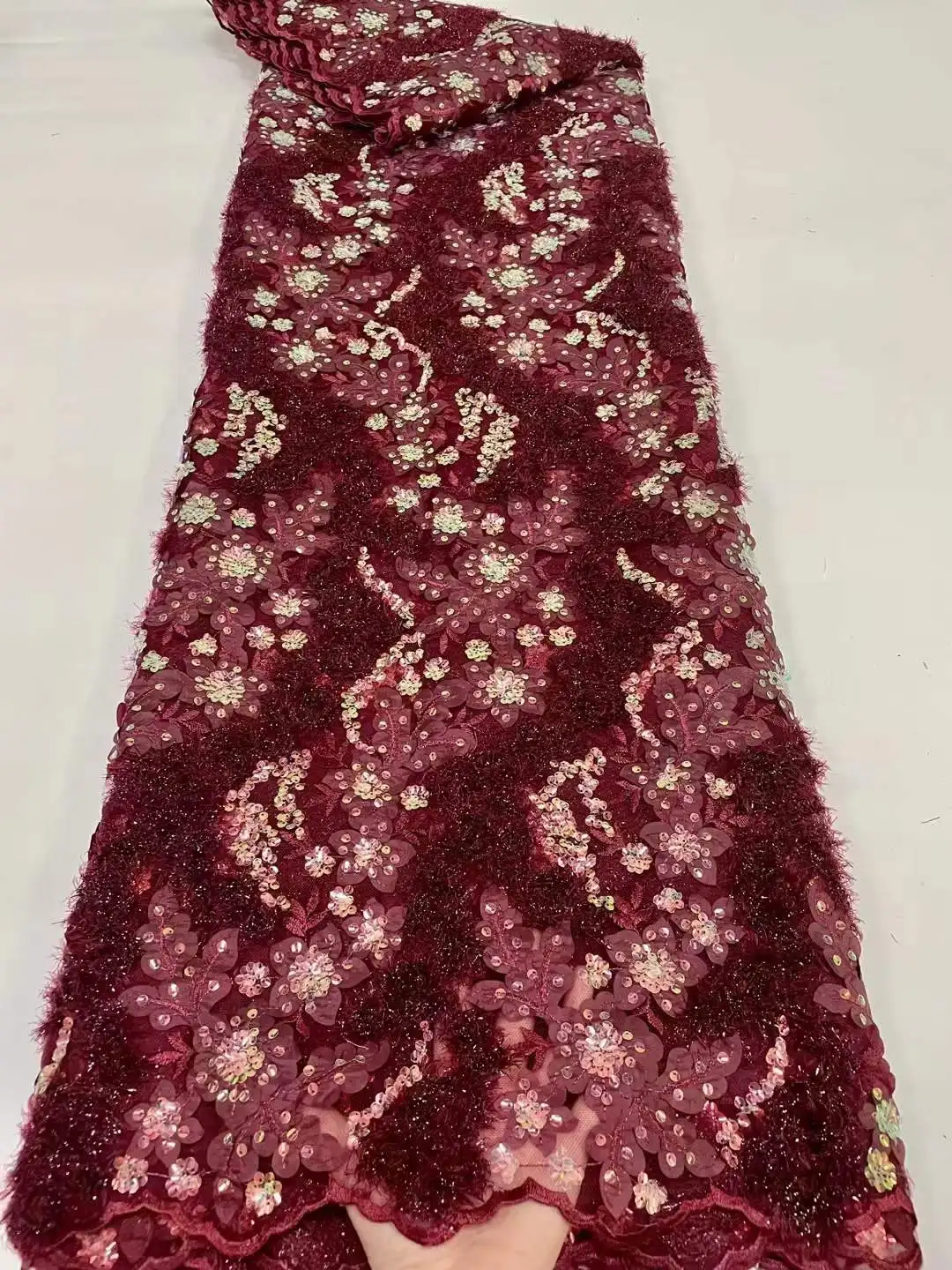 African Lace Fabric 2022 High Quality Lace 5 Yards Sequins French Nigerian Lace Tulle Fabrics 3D Lace For Wedding Dress Sewing
African Lace Fabric 2022 High Quality Lace 5 Yards Sequins French Nigerian Lace Tulle Fabrics 3D Lace For Wedding Dress Sewing