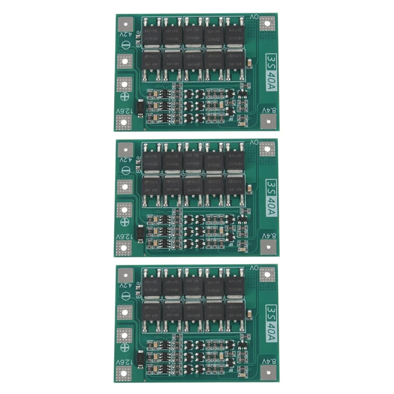 3X 3S 40A Bms 11.1V 12.6V 18650 Lithium Battery Protection Board With Balanced Version For Drill 40A Current
3X 3S 40A Bms 11.1V 12.6V 18650 Lithium Battery Protection Board With Balanced Version For Drill 40A Current