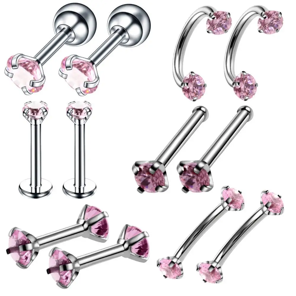 Gofei Brand 12PCS/Set Crystal Labret Piercing Lip Nose Ring Eyebrow Piercing Helix Tragus Piercing Earring Stud Pircing Kit
Gofei Brand 12PCS/Set Crystal Labret Piercing Lip Nose Ring Eyebrow Piercing Helix Tragus Piercing Earring Stud Pircing Kit