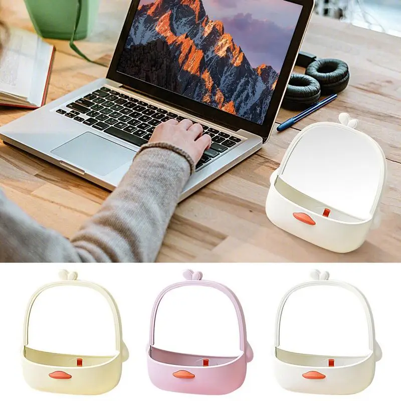 Desktop Makeup Mirror Plastic Makeup Mirror With Storage Portable Beauty Mirror With Makeup Holder Space Cartoon Cosmetic Mirror
Desktop Makeup Mirror Plastic Makeup Mirror With Storage Portable Beauty Mirror With Makeup Holder Space Cartoon Cosmetic Mirror