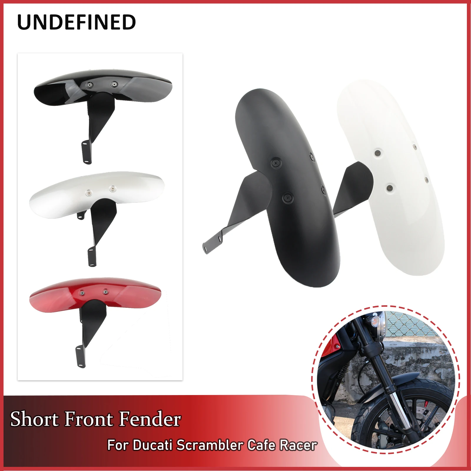 

For Ducati Scrambler Short Front Fender Motorcycle Splash Guard Mud Flap Protector Cover Mudguard Cafe Racer Classic Icon Sixty2