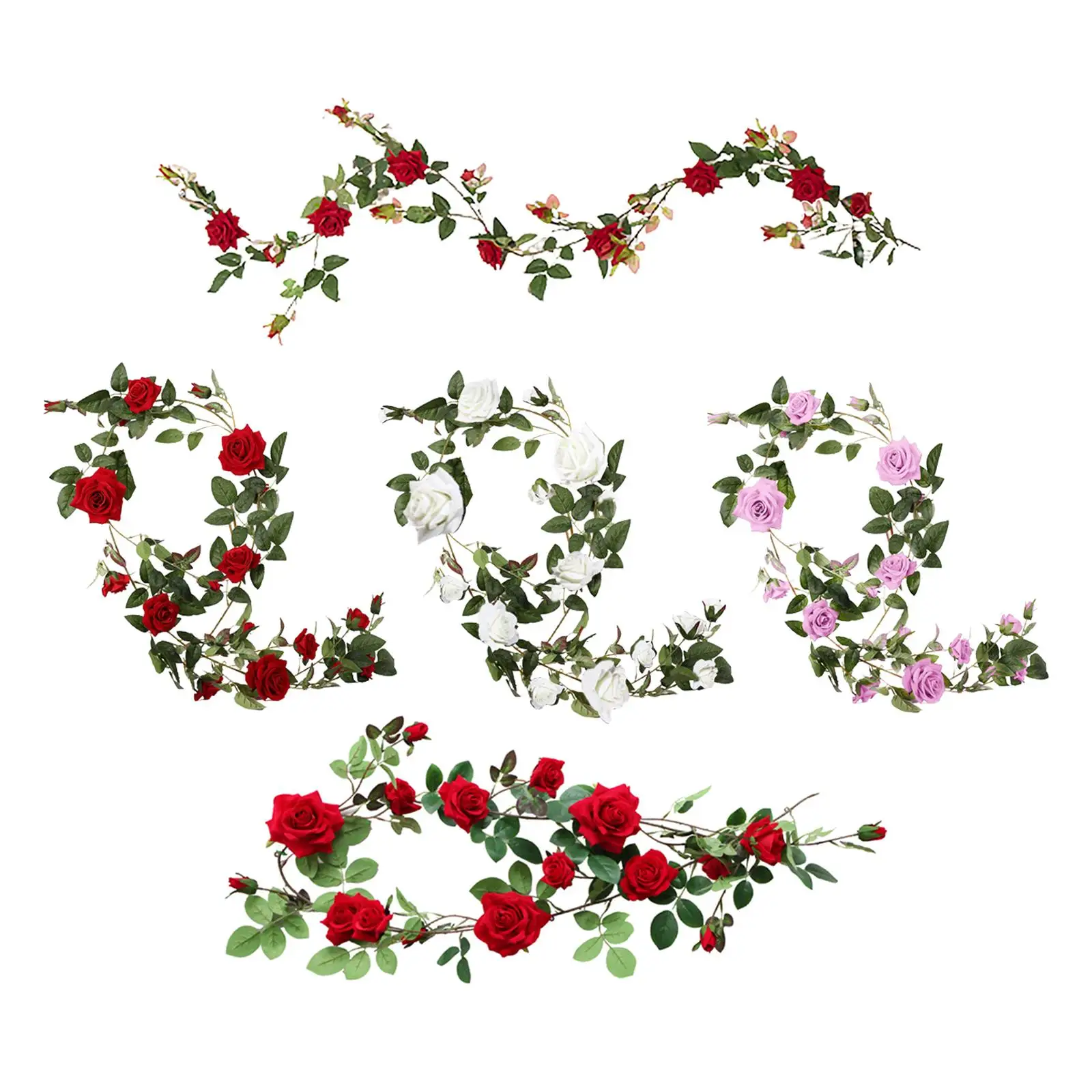 Artificial Rose Garland, 6FT Fake Rose Vine Hanging Flower for Wedding Garden Party Home Office Decor Flower Arrangement 
Artificial Rose Garland, 6FT Fake Rose Vine Hanging Flower for Wedding Garden Party Home Office Decor Flower Arrangement