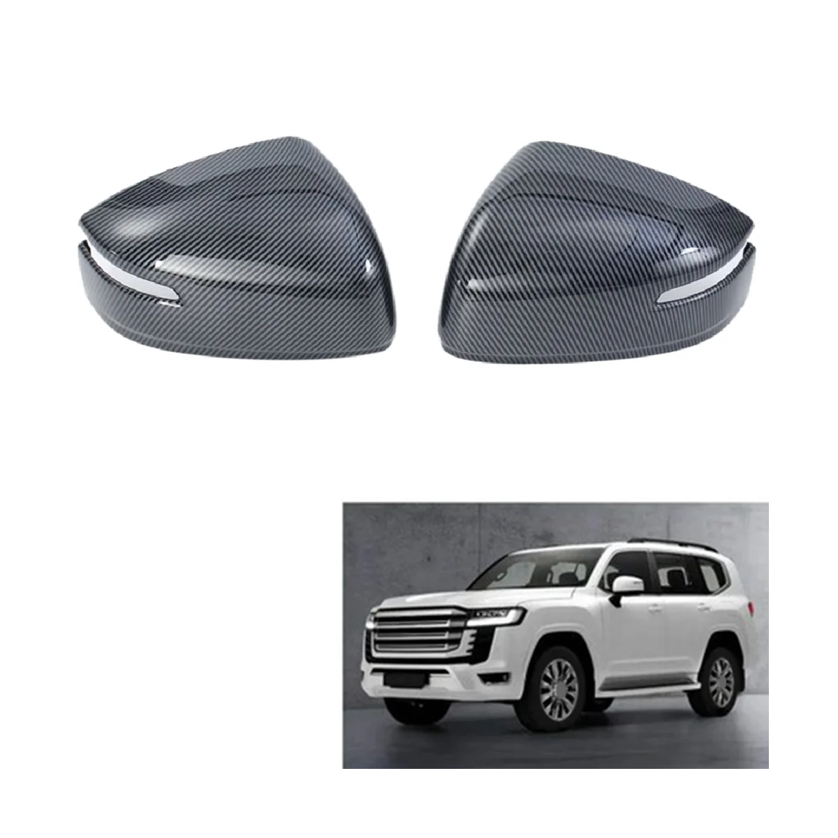 Carbon Fiber Style Mirror Cover Trim for Toyota Land Cruiser LC300 2022 2023 Car Accessories
Carbon Fiber Style Mirror Cover Trim for Toyota Land Cruiser LC300 2022 2023 Car Accessories