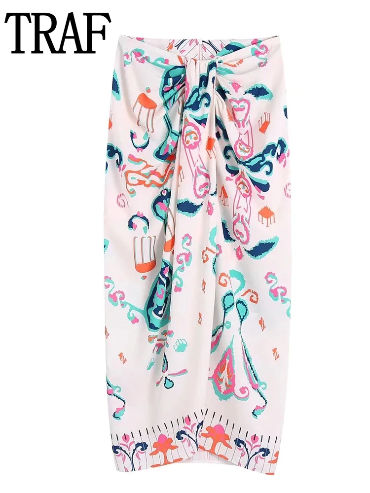 TRAF 2022 Women Skirt Pleated Long Skirts Woman High Waist Midi Skirt With Side Slit Vintage printed Knotted Summer Wrap Skirt
TRAF 2022 Women Skirt Pleated Long Skirts Woman High Waist Midi Skirt With Side Slit Vintage printed Knotted Summer Wrap Skirt