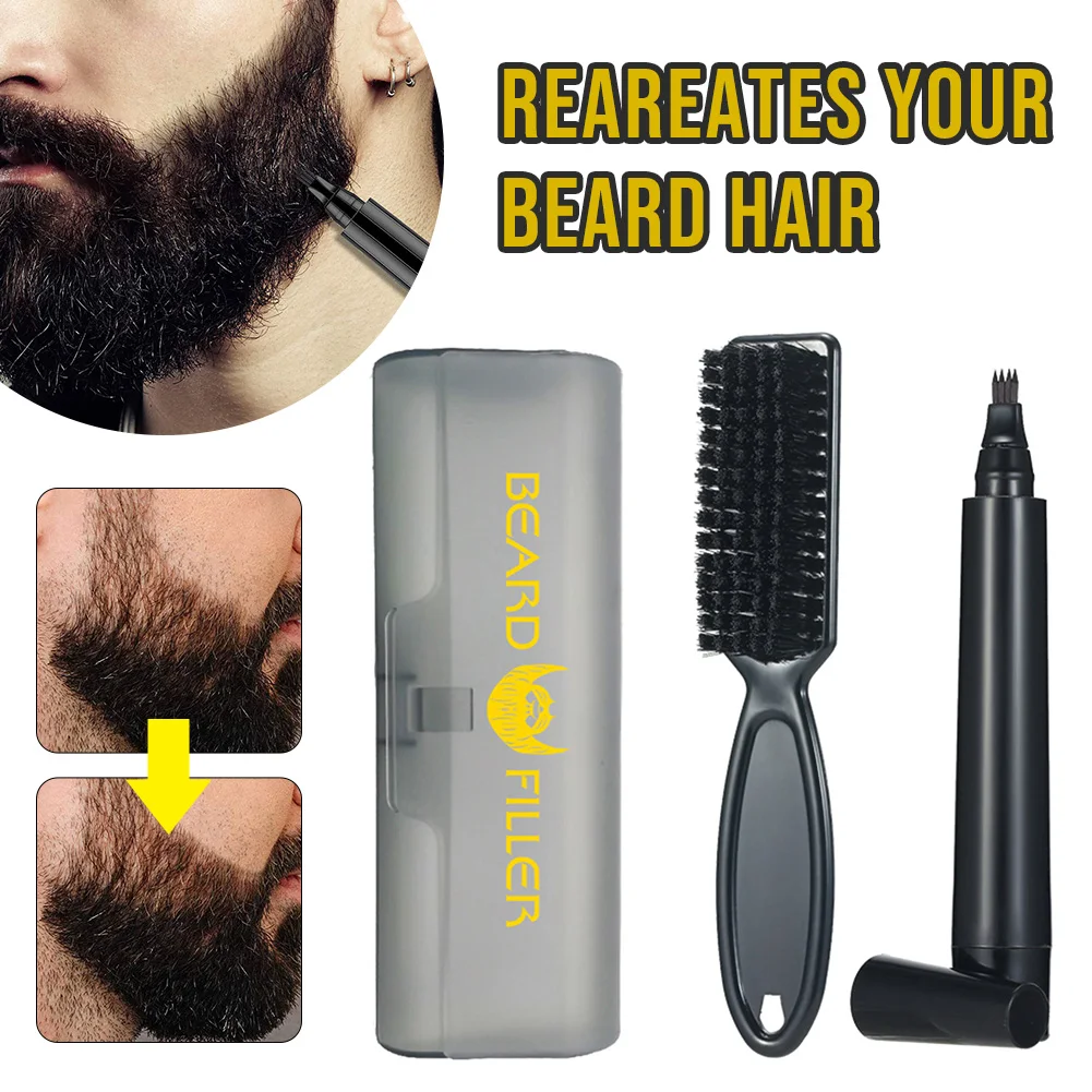 Beard Pencil Black & Dark Brown Waterproof Sweat-proof Beard Filler Pen with Beard Brush Set Patchy Beard Pen for Men
Beard Pencil Black & Dark Brown Waterproof Sweat-proof Beard Filler Pen with Beard Brush Set Patchy Beard Pen for Men
