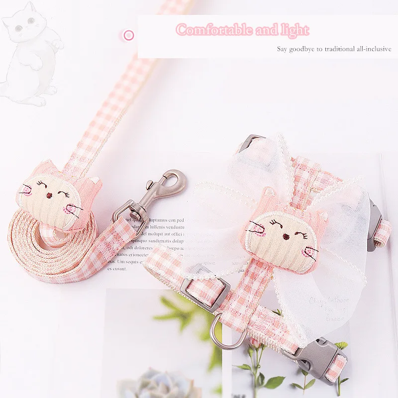 New Pet Cat Harness Traction Rope Adjustable I-shaped Chest Strap Cute Cat Collar Harness Leash Cats Products Pet Accessories
New Pet Cat Harness Traction Rope Adjustable I-shaped Chest Strap Cute Cat Collar Harness Leash Cats Products Pet Accessories