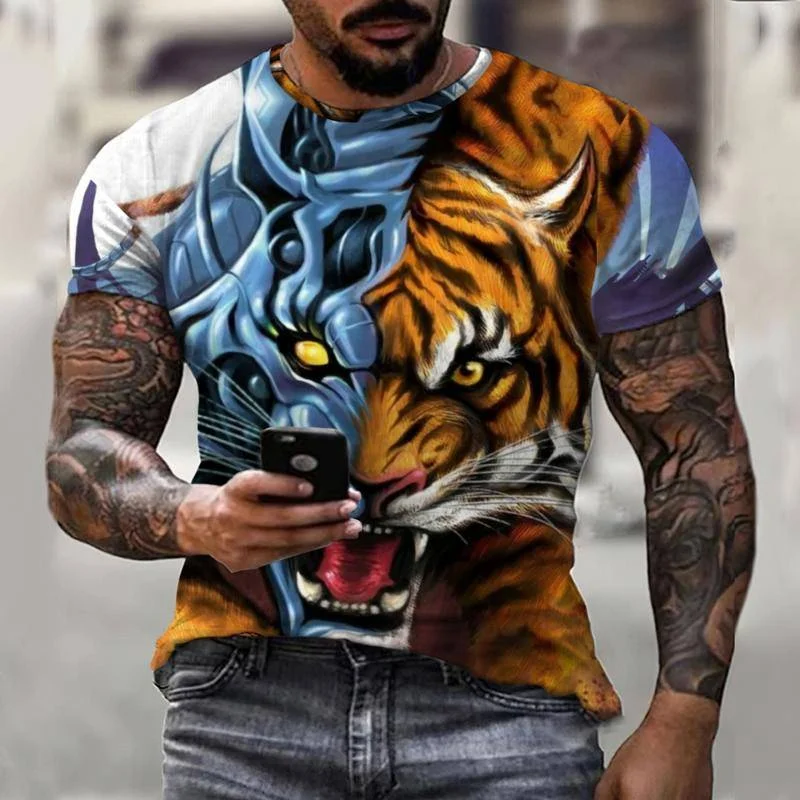 Summer Tiger T Shirt Men 3D T Shirts Casual Fashion Short Sleeve New Children Animal Printed Tshirt Cool Tops Mens Clothing
Summer Tiger T Shirt Men 3D T Shirts Casual Fashion Short Sleeve New Children Animal Printed Tshirt Cool Tops Mens Clothing